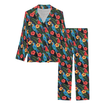Parrot Pattern Print Design A01 Women's Long Pajama Set