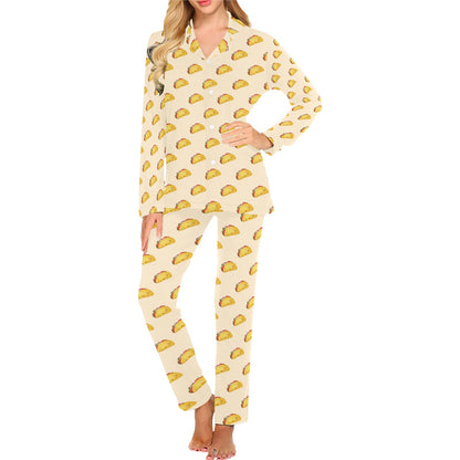 Taco Print Design LKS302 Women's Long Pajama Set