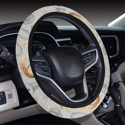 Sewing Equipment Print Design LKS302 Steering Wheel Cover with Elastic Edge