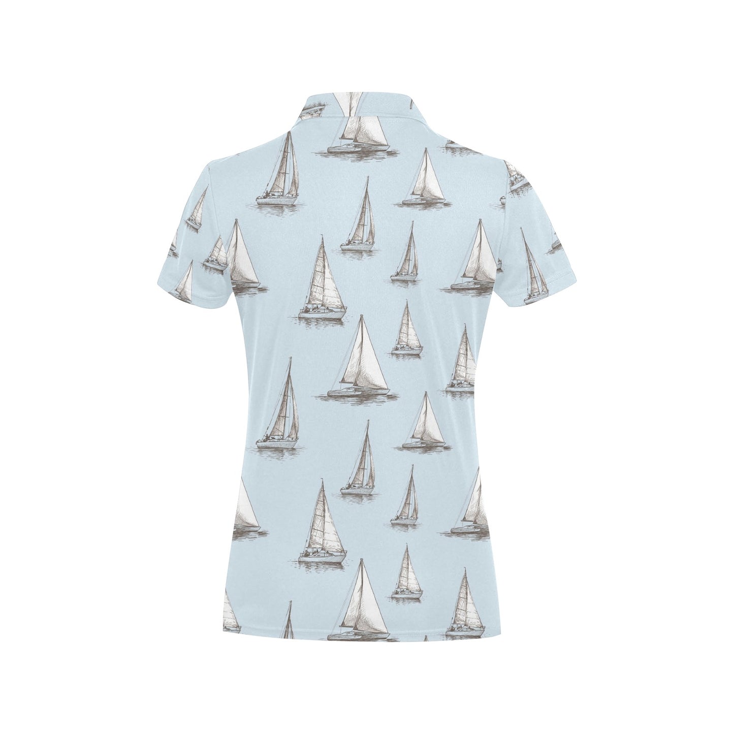 Sailing Ships Pattern Print Design A01 Women's Polo Shirt