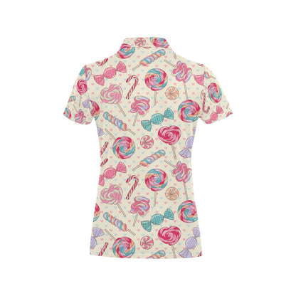 Candy Pattern Print Design CA04 Women's Polo Shirt