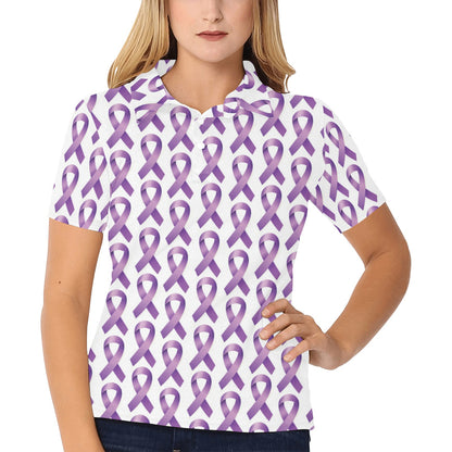 Pancreatic cancer Pattern Print Design A01 Women's Polo Shirt