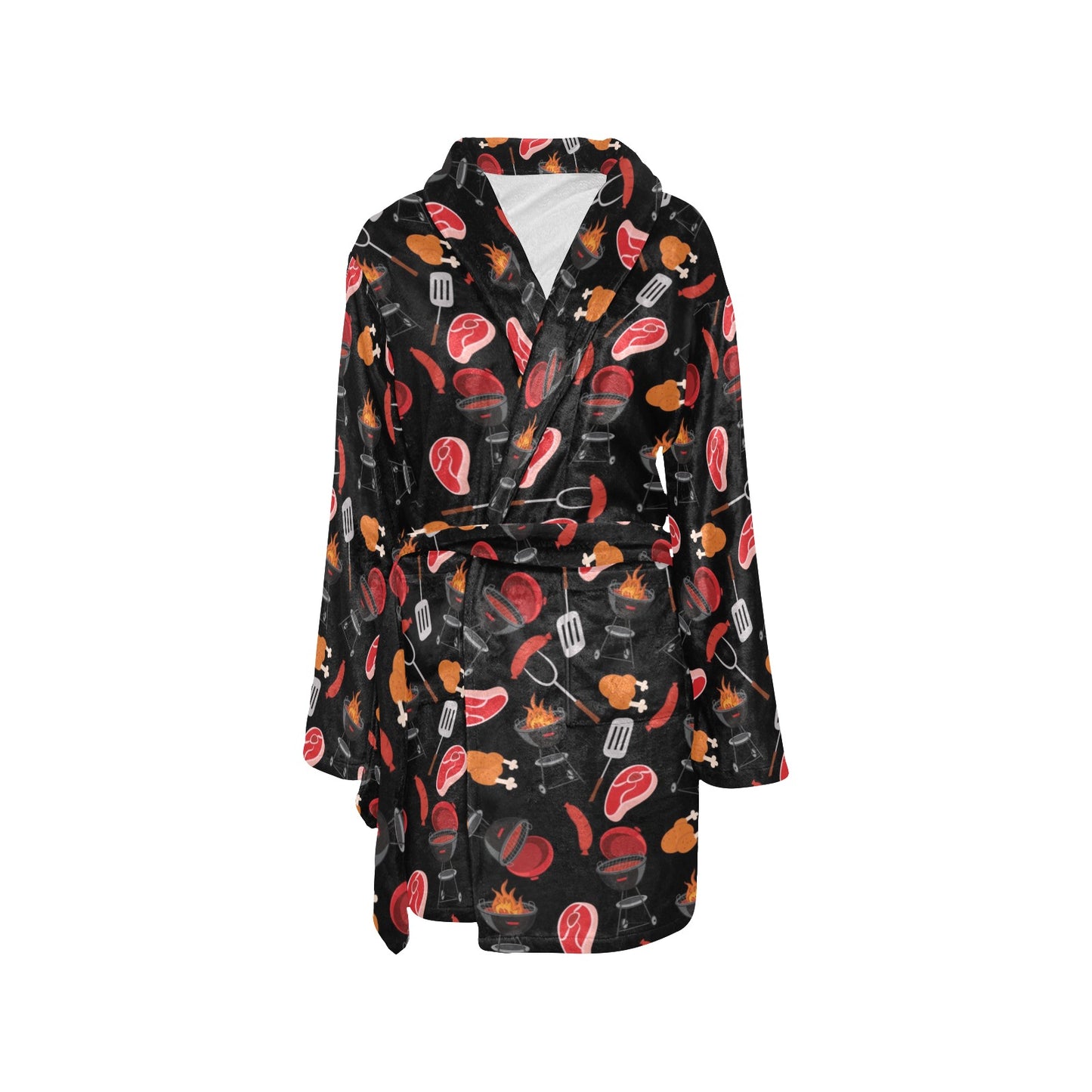 Barbecue Pattern Print Design 04 Women's Fleece Robe