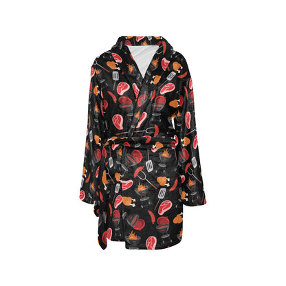 Barbecue Pattern Print Design 04 Women's Fleece Robe