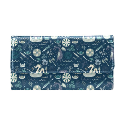 Vikings Print Design LKS305 Women's Trifold Wallet