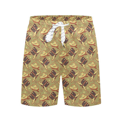 Western Cowboy Themed Men's Swim Trunks Beach Shorts