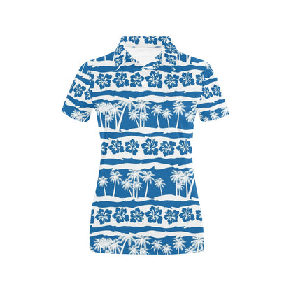 Hawaiian Themed Pattern Print Design H021 Women's Polo Shirt