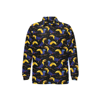 Toucan Print Design LKS307 Long Sleeve Polo Shirt For Men's