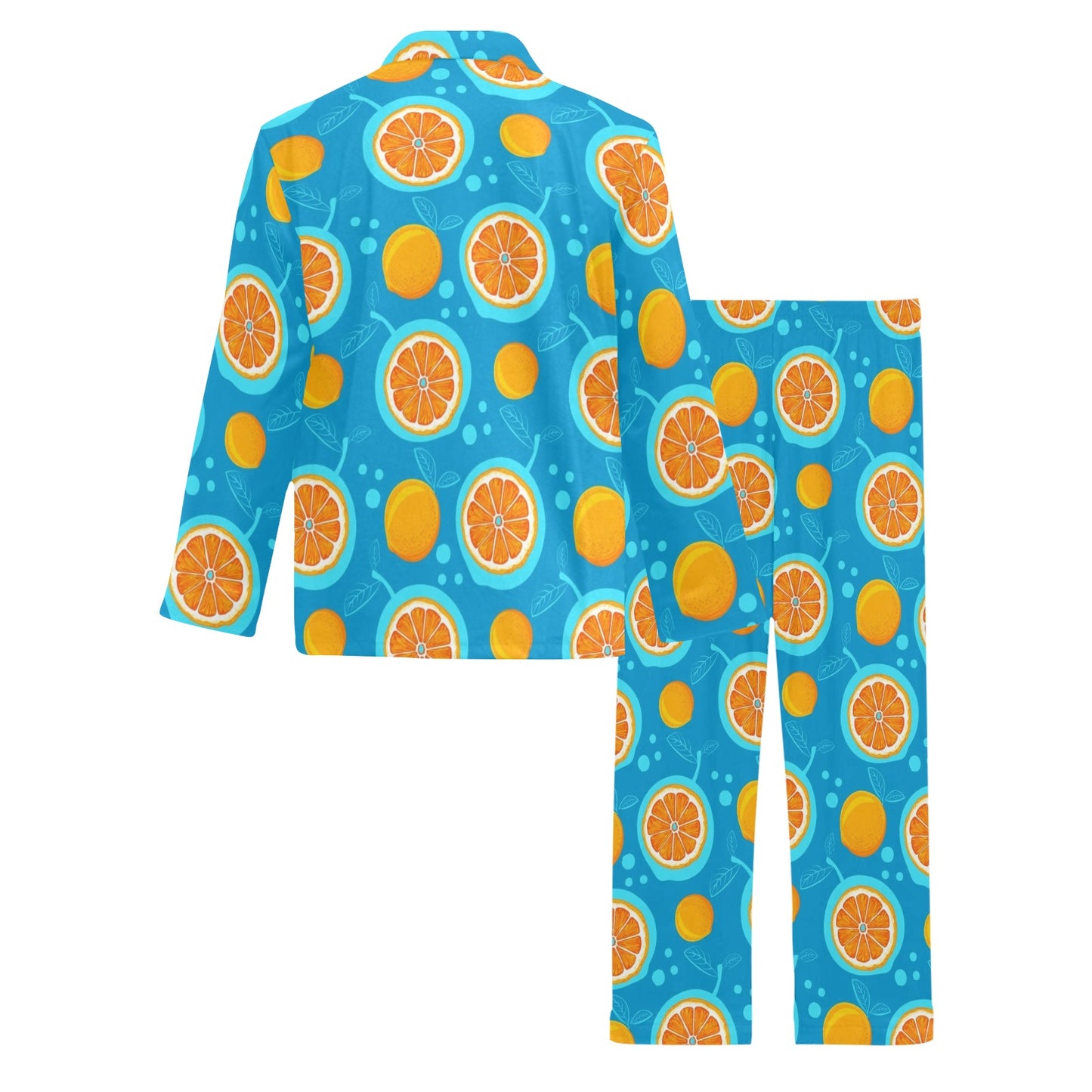 Grapefruit Pattern Print Design GF03 Men's Long Pajama Set