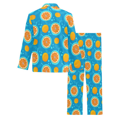 Grapefruit Pattern Print Design GF03 Men's Long Pajama Set