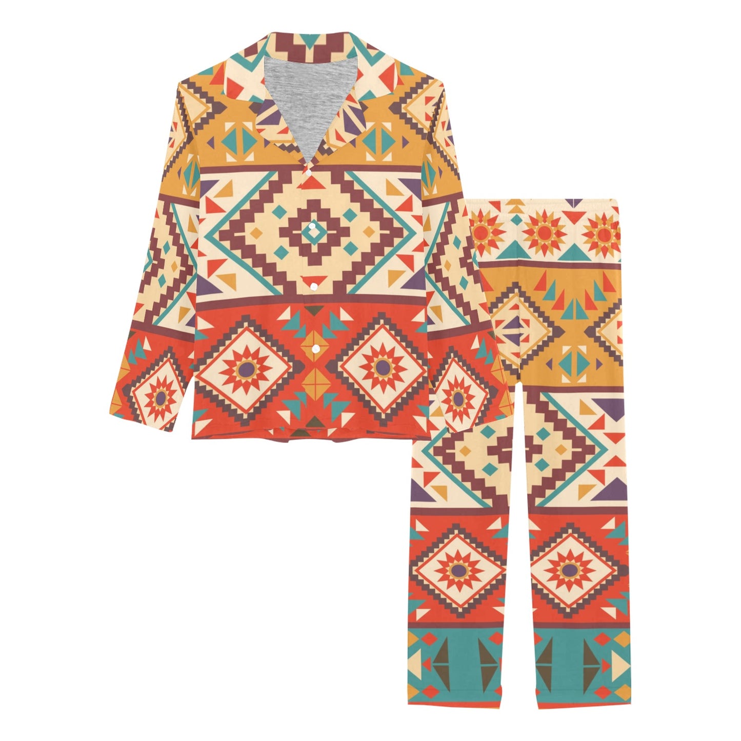 Navajo Pattern Print Design A01 Women's Long Pajama Set