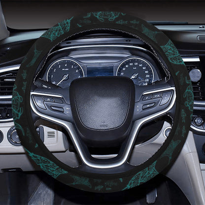 Manta Ray Print Design LKS402 Steering Wheel Cover with Elastic Edge