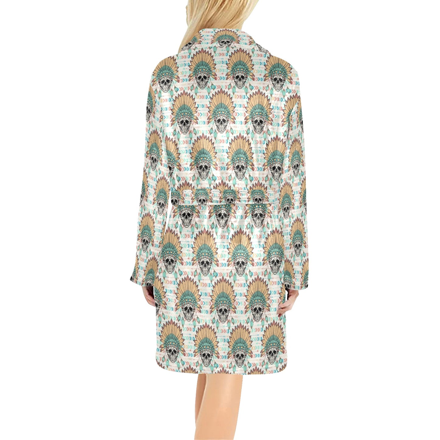 Boho Pattern Print Design 04 Women's Fleece Robe
