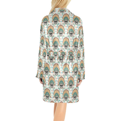 Boho Pattern Print Design 04 Women's Fleece Robe