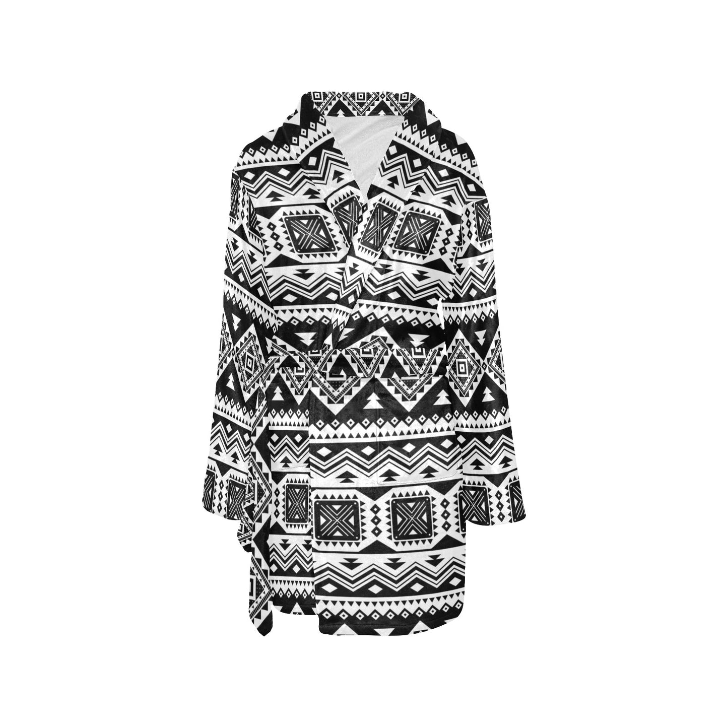Aztec Pattern Print Design 08 Women's Fleece Robe