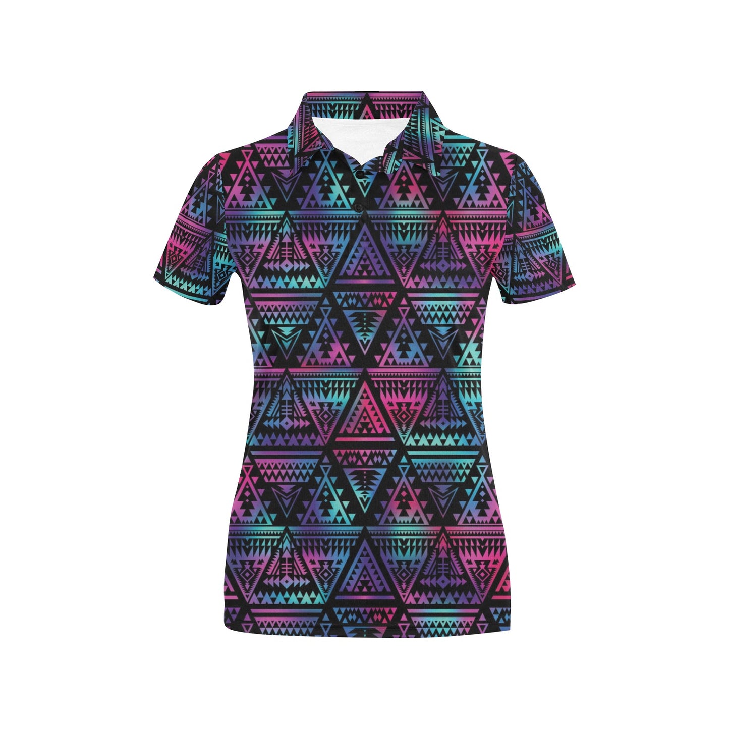 Tribal aztec Dark Multicolor Women's Polo Shirt