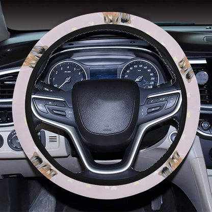 Yorkshire Terriers Print Design LKS302 Steering Wheel Cover with Elastic Edge