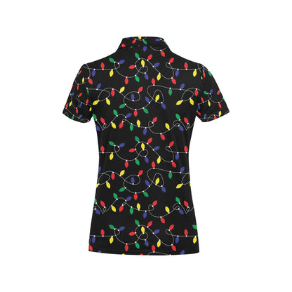 Christmas Light Pattern Print Design 04 Women's Polo Shirt