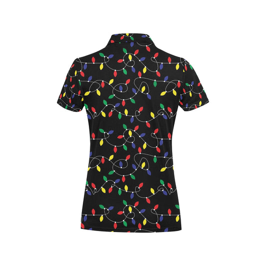 Christmas Light Pattern Print Design 04 Women's Polo Shirt