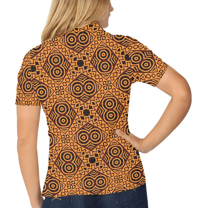African Pattern Print Design 05 Women's Polo Shirt