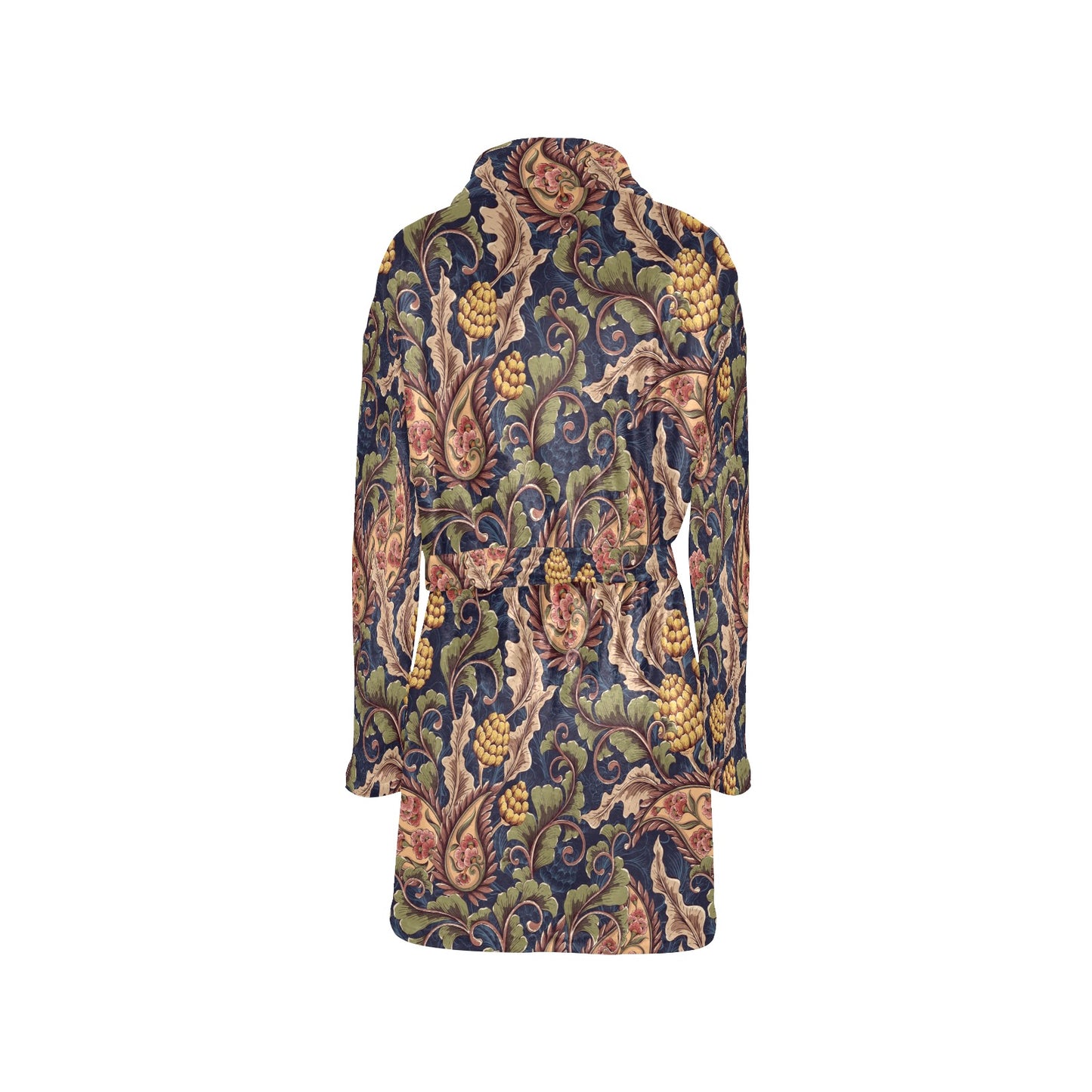 Floral Vintage Classic Print Women's Fleece Robe