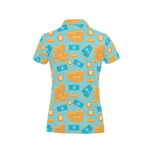Money Pattern Print Design 03 Women's Polo Shirt