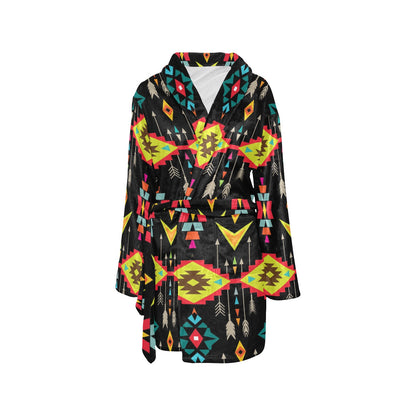 Native Pattern Print Design A05 Women's Fleece Robe