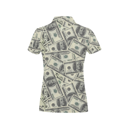 Dollar Pattern Print Design DO02 Women's Polo Shirt