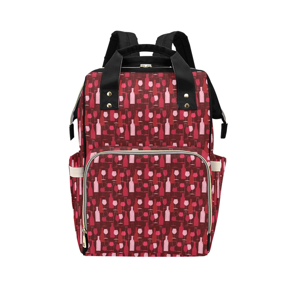 Wine Print Design LKS304 Diaper Bag Backpack