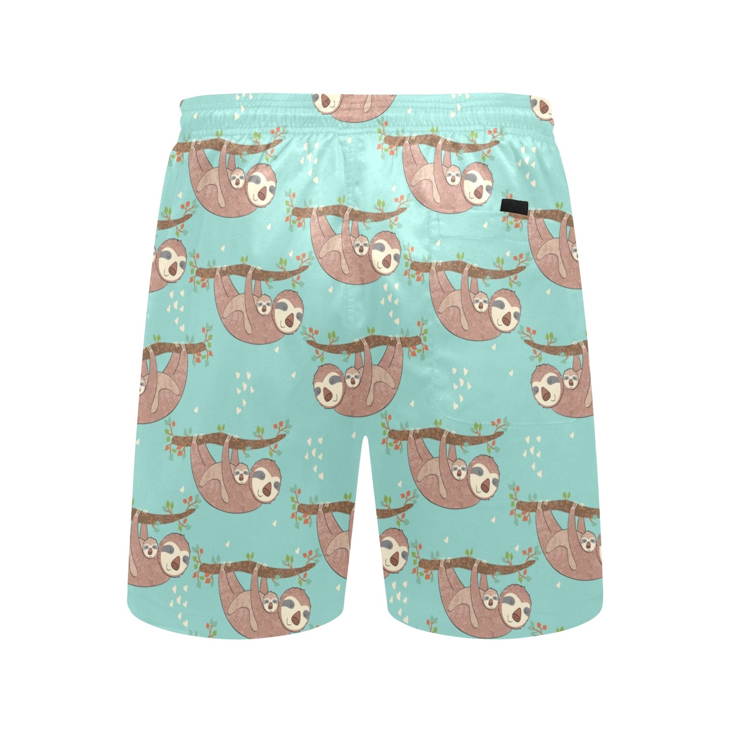 Sloth Print Design LKS302 Men's Swim Trunks Beach Shorts