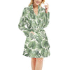 Palm Leaves Pattern Print Design PL014 Women's Fleece Robe