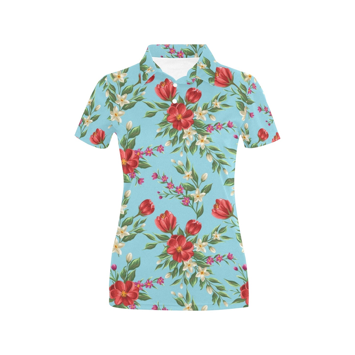 Summer Floral Pattern Print Design SF011 Women's Polo Shirt