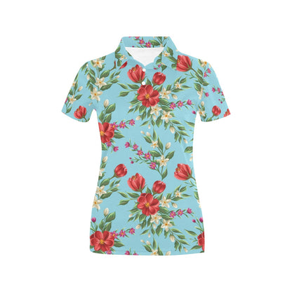 Summer Floral Pattern Print Design SF011 Women's Polo Shirt