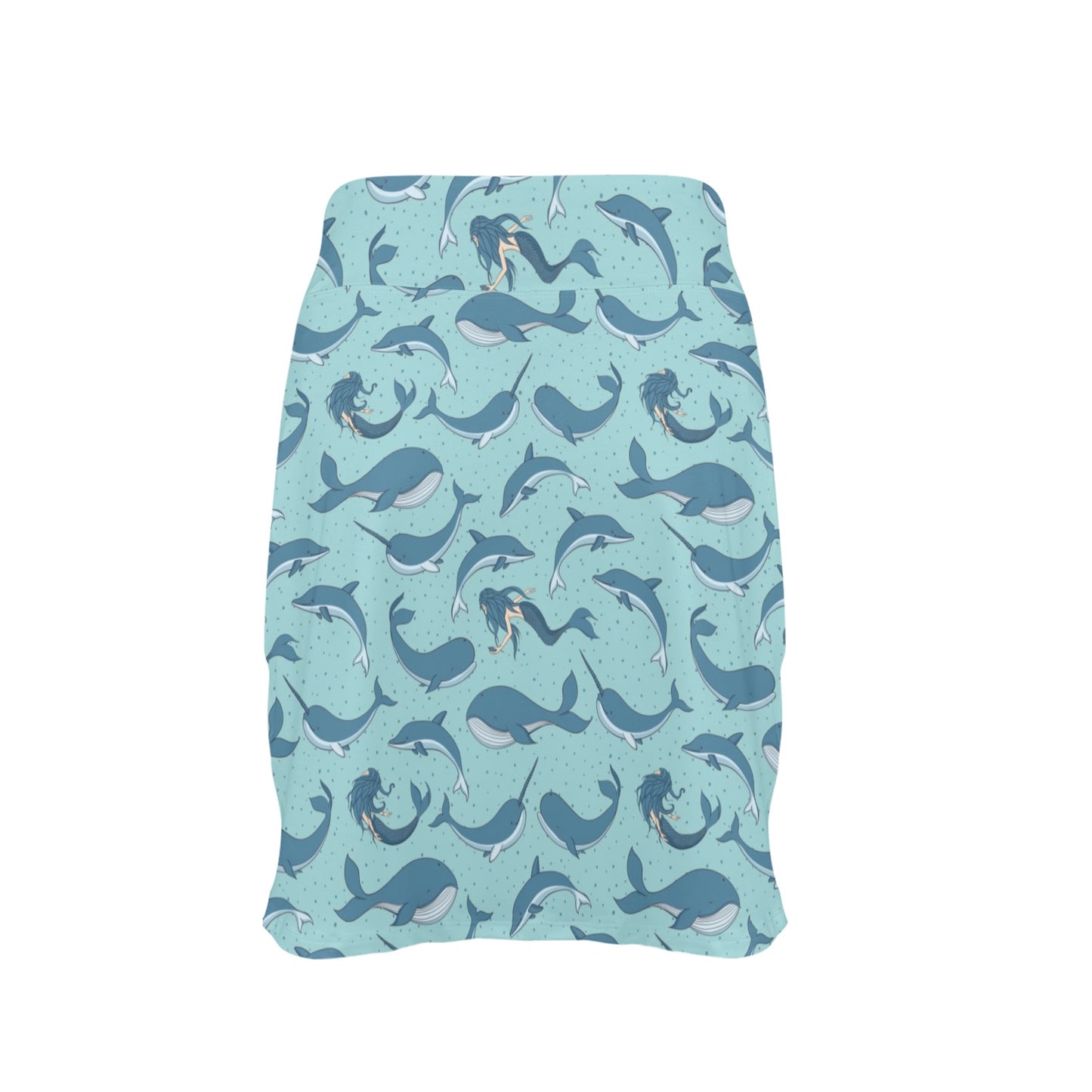 Narwhal Themed Print 17" Golf & Pickleball Skort with Pockets