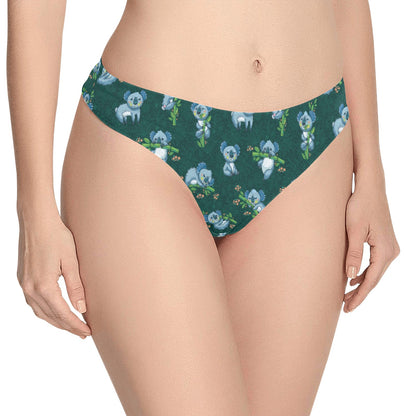 Koala Blue Design Print Women's Thongs