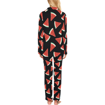 Watermelon Pattern Print Design WM01 Women's Long Pajama Set