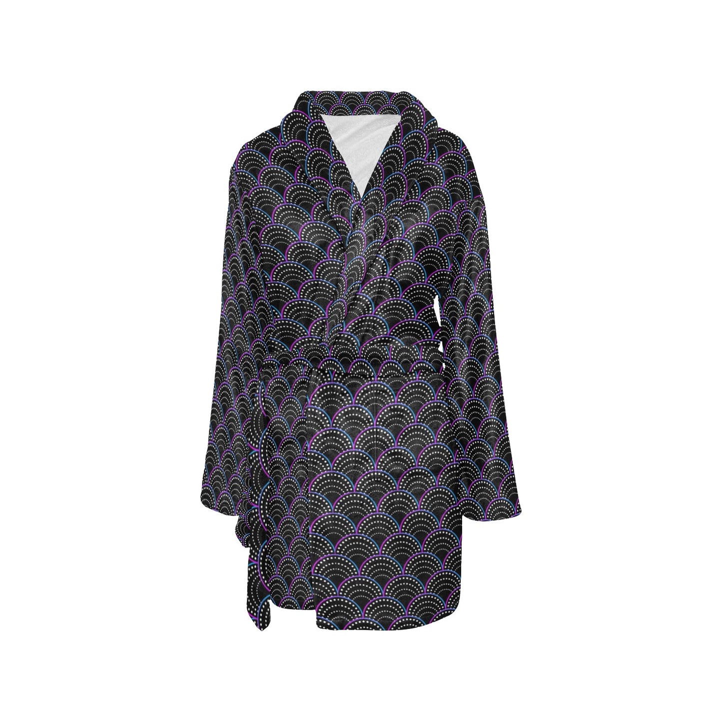 Mermaid Pattern Print Design 09 Women's Fleece Robe