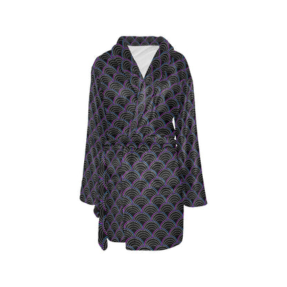 Mermaid Pattern Print Design 09 Women's Fleece Robe
