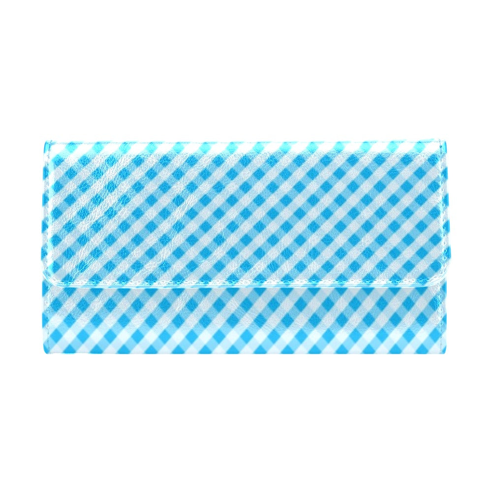 Gingham Print Design LKS401 Women's Trifold Wallet