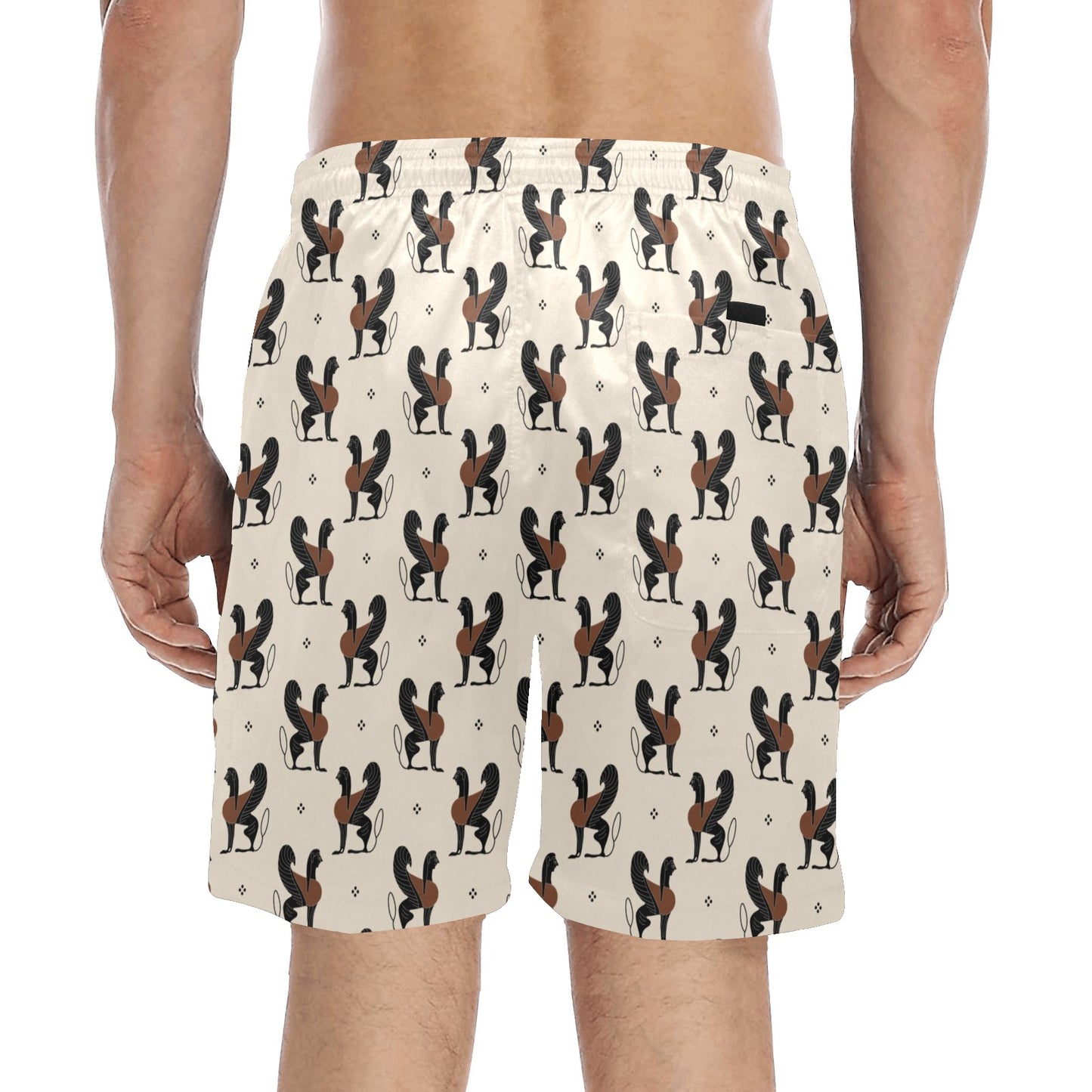 Ancient Greek Print Design LKS3010 Men's Swim Trunks Beach Shorts