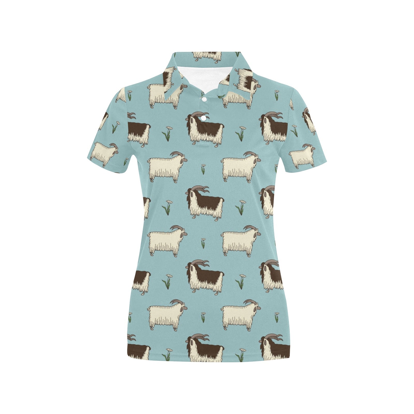 Goat Pattern Print Design 02 Women's Polo Shirt