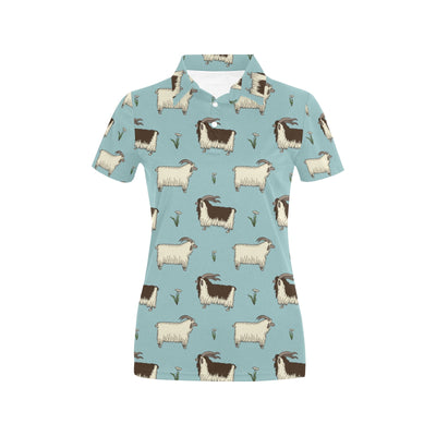 Goat Pattern Print Design 02 Women's Polo Shirt