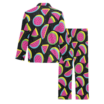 Watermelon Pattern Print Design WM07 Men's Long Pajama Set
