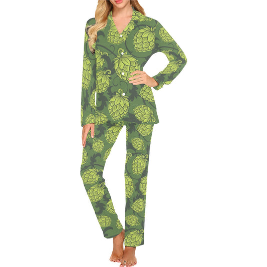 Hope Pattern Print Design 02 Women's Long Pajama Set
