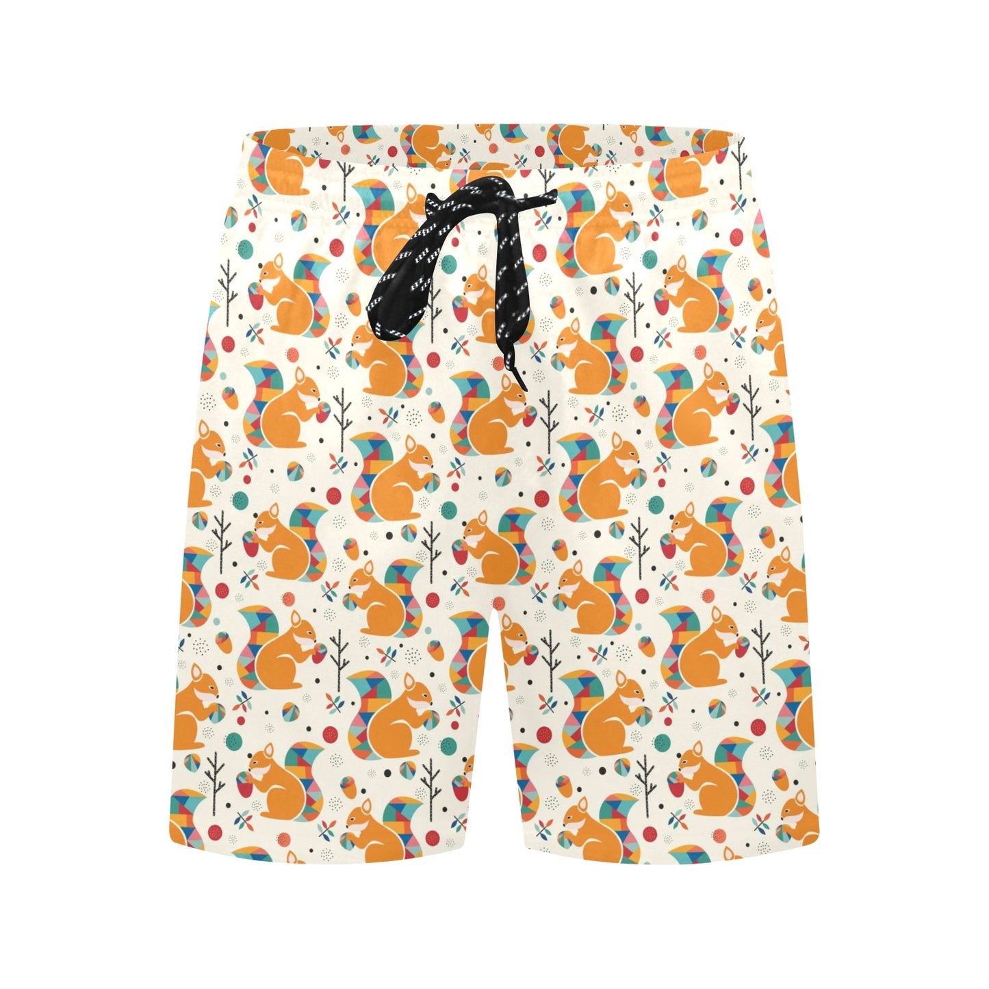 Squirrel Print Design LKS304 Men's Swim Trunks Beach Shorts