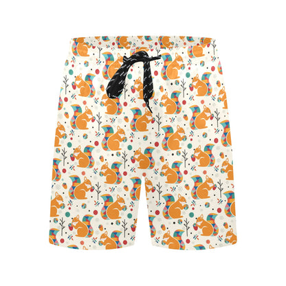 Squirrel Print Design LKS304 Men's Swim Trunks Beach Shorts
