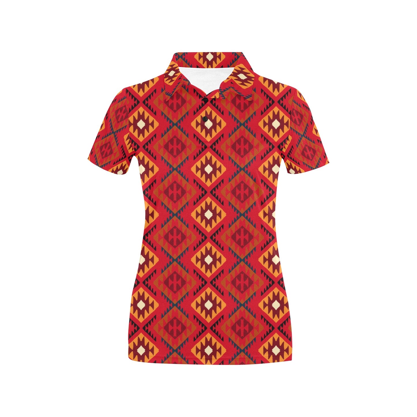 Aztec Pattern Print Design 06 Women's Polo Shirt