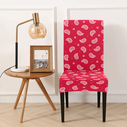 Bandana Red Paisley Print Design LKS305 Dining Chair Slipcover