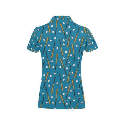 Baseball Pattern Print Design 01 Women's Polo Shirt