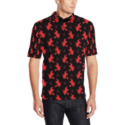 Witch Print Design LKS308 Men Polo Shirt